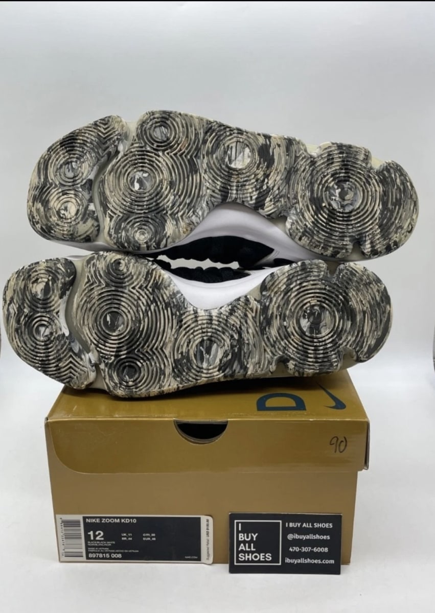 Nike KD 10 Black White 12 (Lightly Worn Pre-Owned)NikeBlack/Black-White - Image 7
