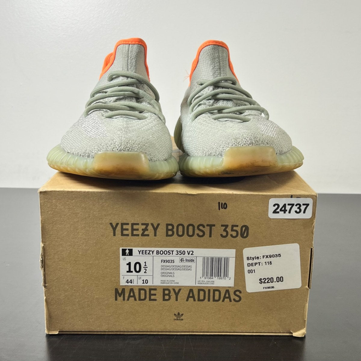 adidas Yeezy Boost 350 V2 Desert Sage 10.5 (Lightly Worn Pre-Owned)adidasDesert Sage/Desert Sage/Desert Sage - Image 2
