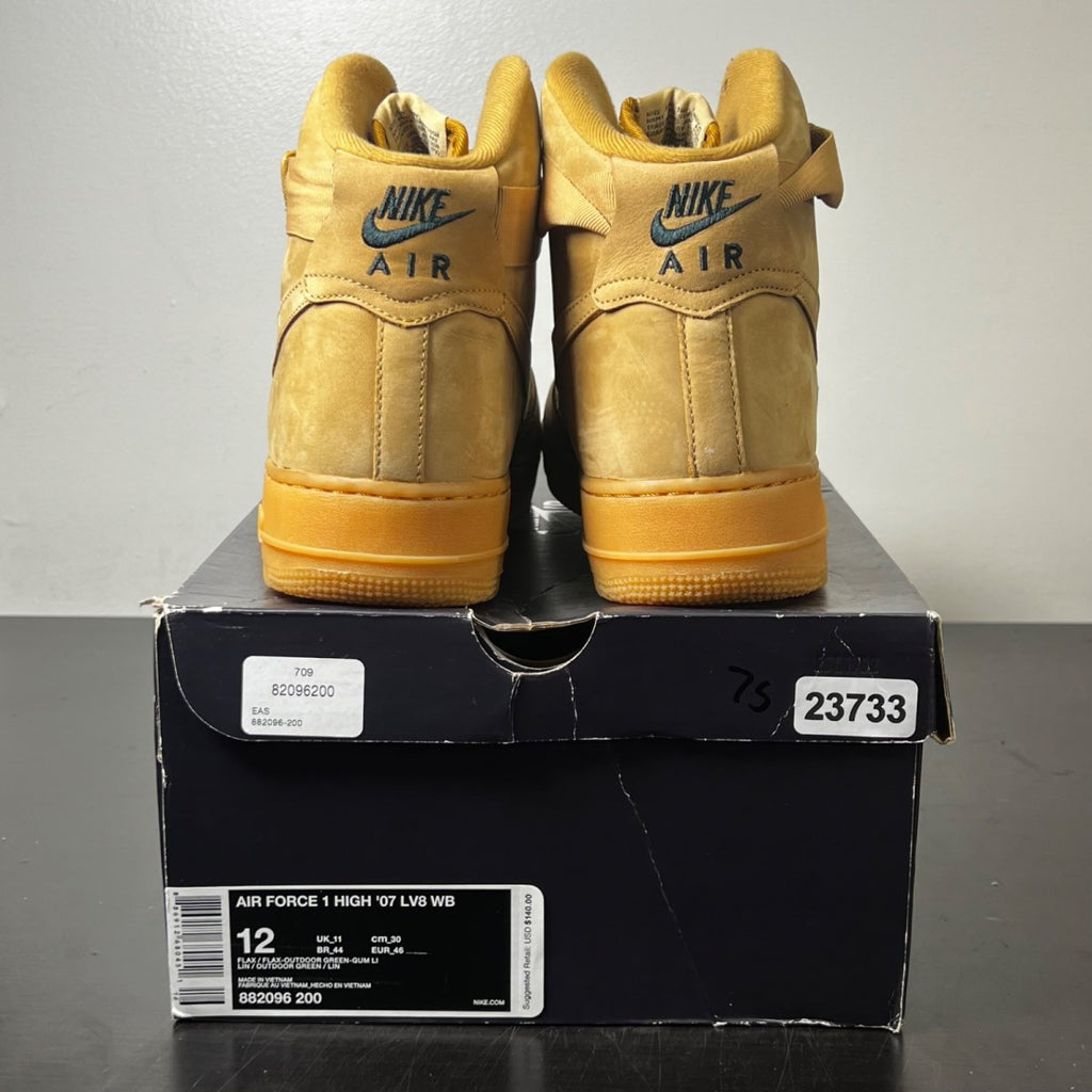 Nike Air Force 1 High Flax (2018) 12 (Moderately Worn Pre-Owned)NikeFlax/Flax-Outdoor Green-Gum Light Brown - Image 5