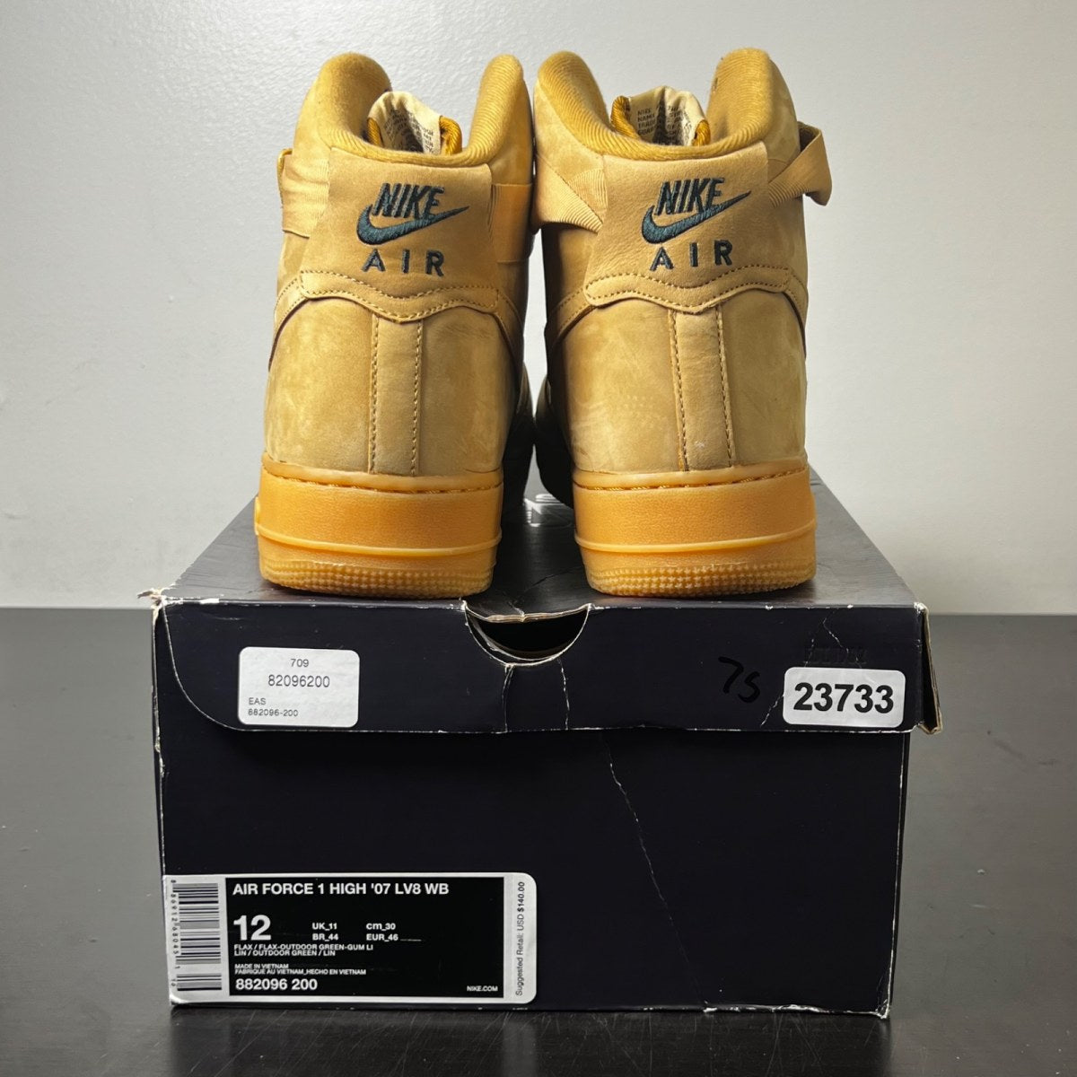 Nike Air Force 1 High Flax (2018) 12 (Moderately Worn Pre-Owned)NikeFlax/Flax-Outdoor Green-Gum Light Brown - Image 5