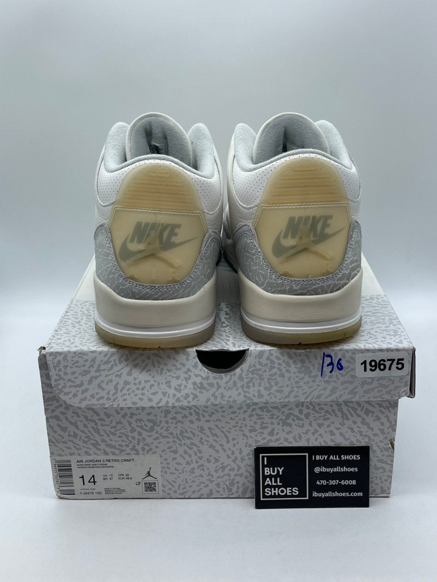 Jordan 3 Retro Craft Ivory 14 (Moderately Worn Pre-Owned) - Image 3