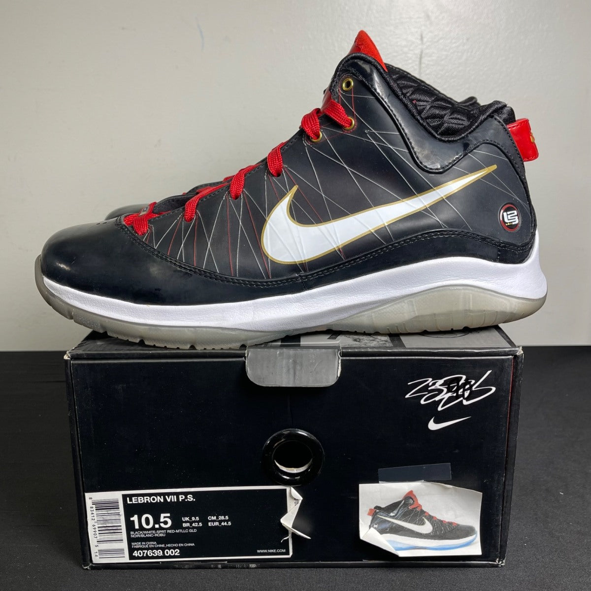 Nike LeBron 7 PS P.S. Bred (Size 10.5) - aux