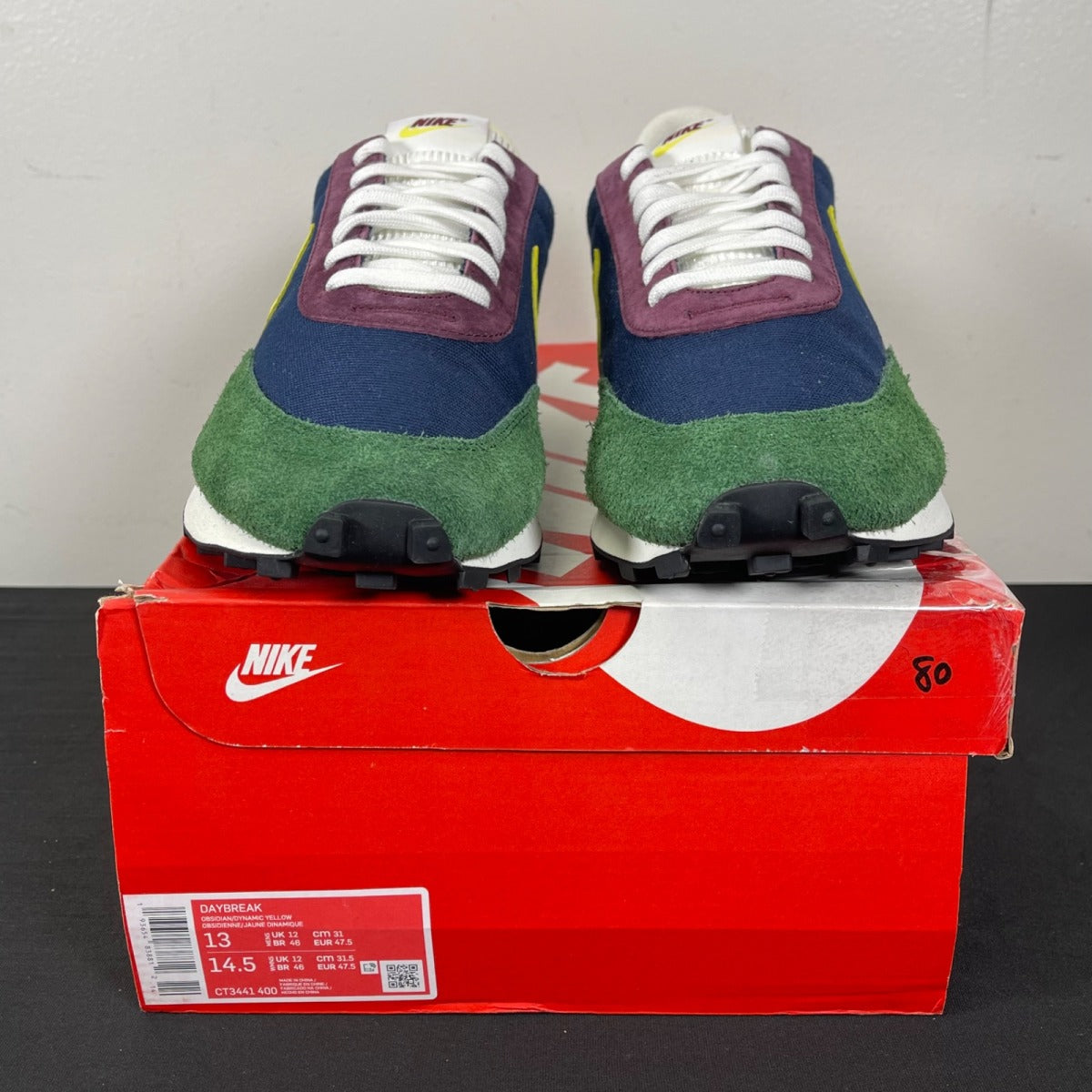 Nike Daybreak Obsidian Dynamic Yellow 13 (Moderately Worn Pre-Owned)NikeObsidian/Dynamic Yellow-Cosmic Bonsai - Image 2
