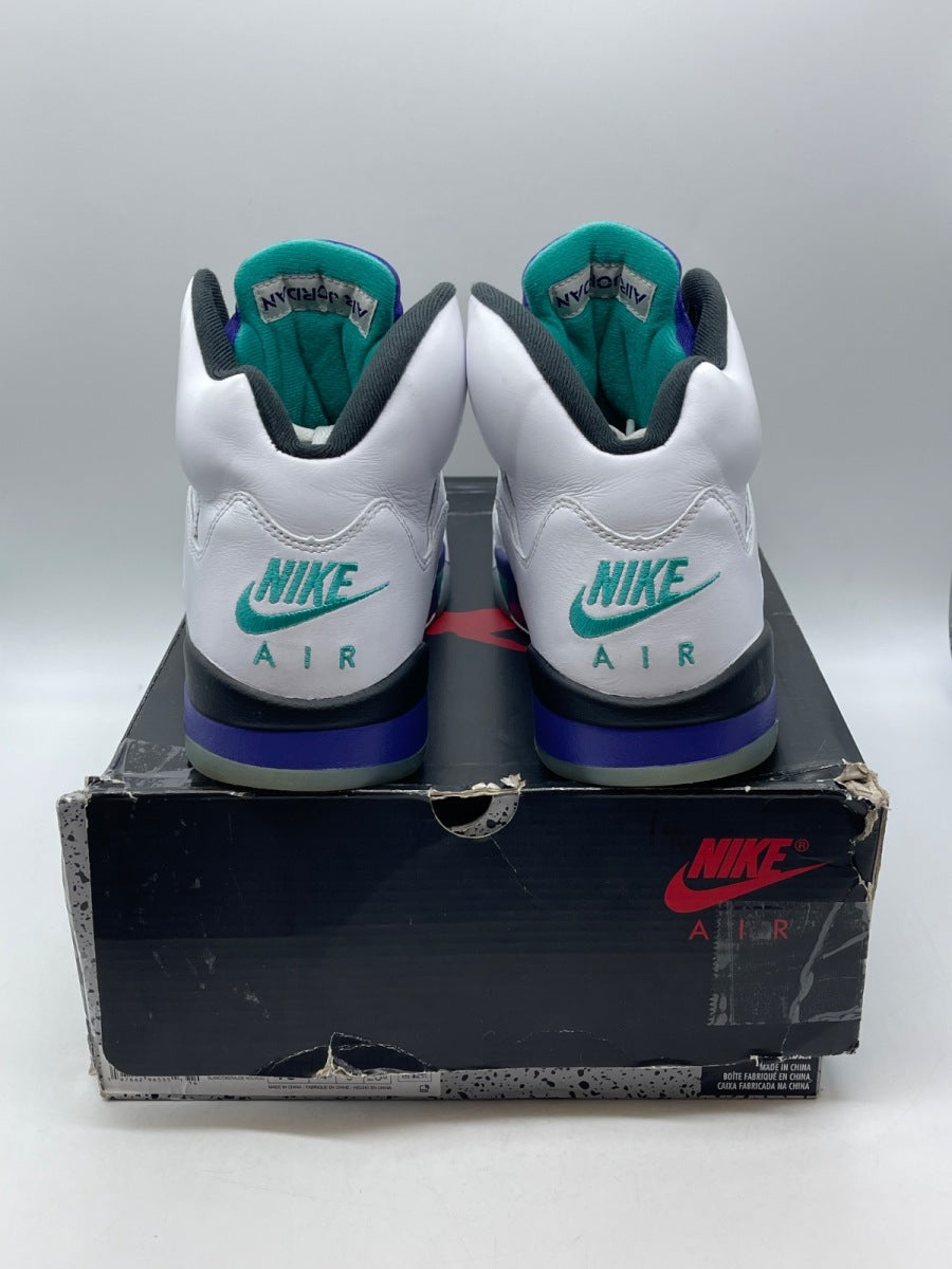 Jordan 5 Retro Grape (2025) 10.5 (Moderately Worn Pre-Owned)JordanWhite/Grape Ice-New Emerald - Image 3