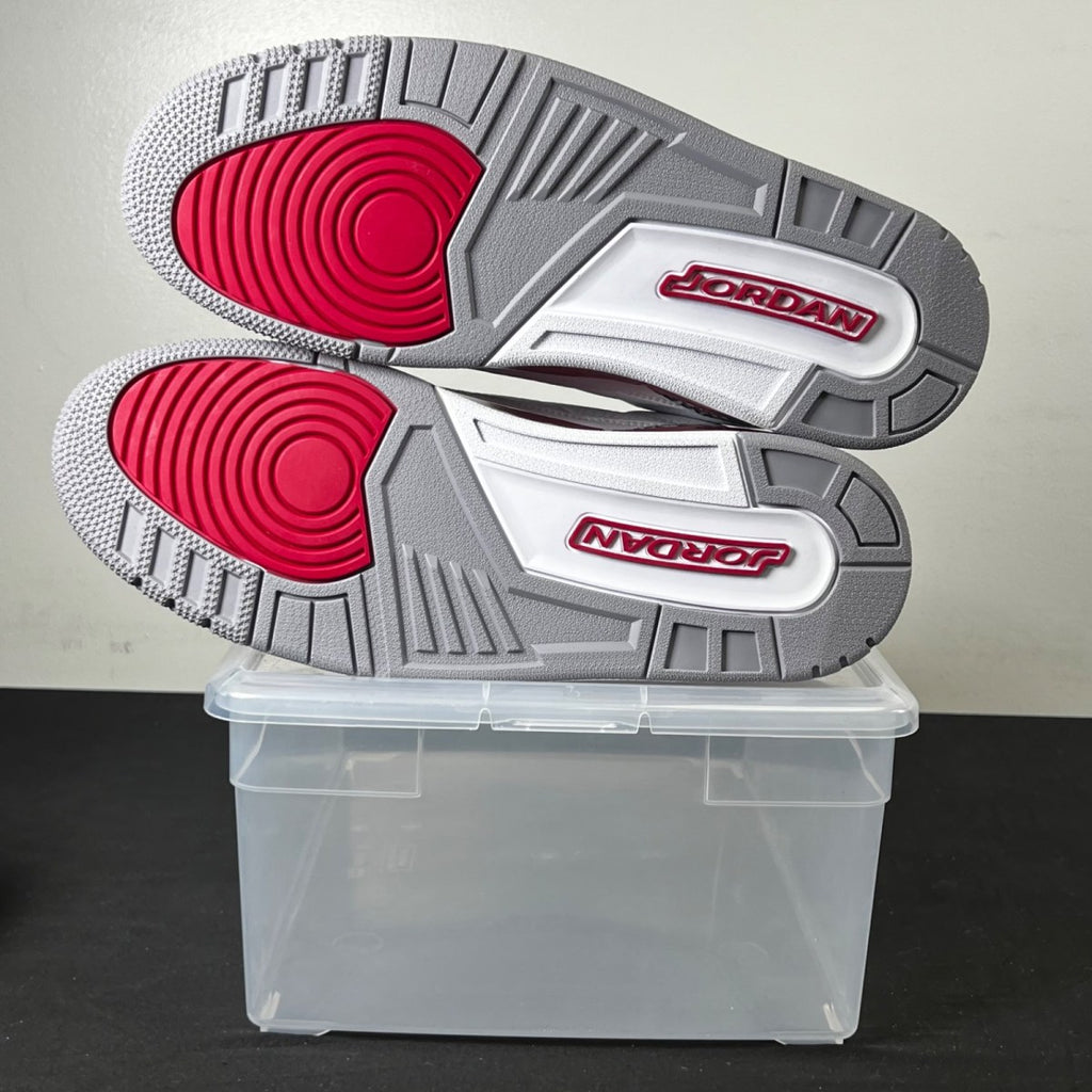 Jordan 3 Retro Cardinal Red 10.5 (New Pre-Owned)JordanWhite/Light Curry-Cardinal Red-Cement Grey - Image 5