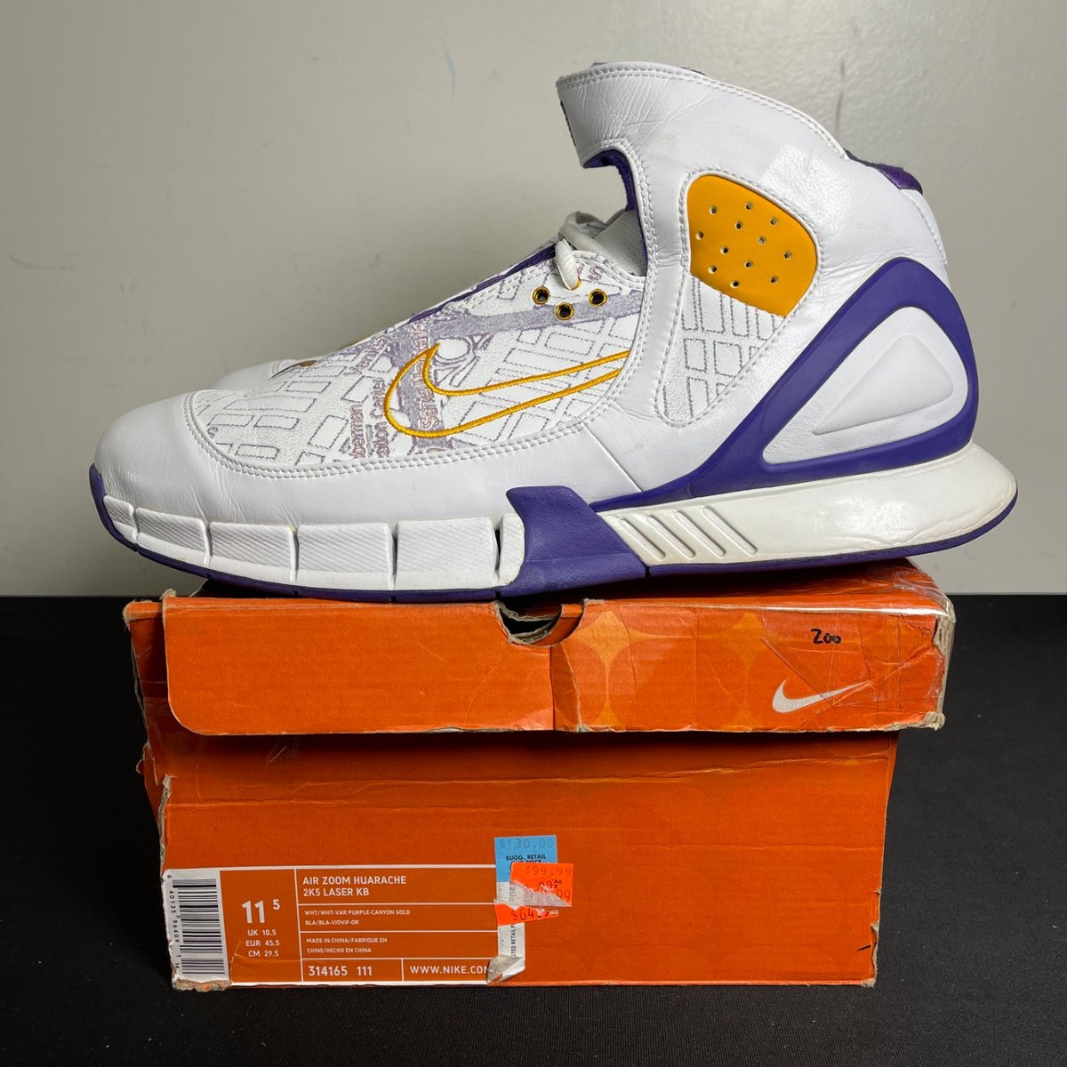 Nike Air Zoom Huarache 2K5 Kobe Laser LA Map (Size 11.5) - aux