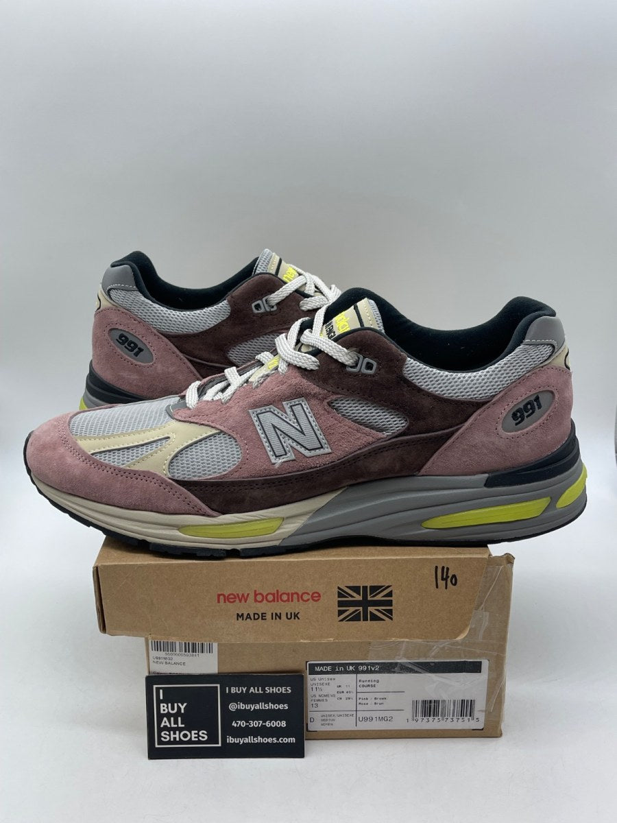 New Balance 991v2 MiUK Rosewood 11.5 (Moderately Worn Pre-Owned) - Image 1