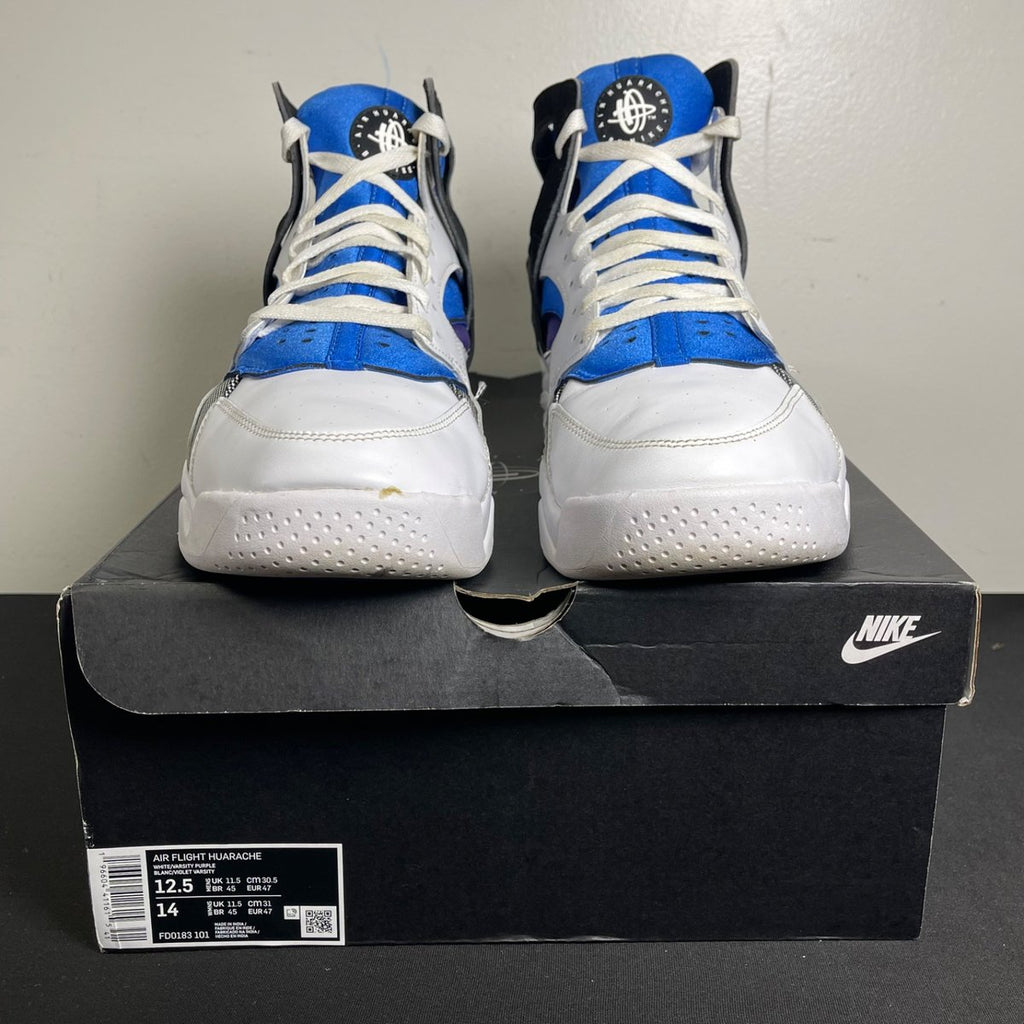 Nike Air Flight Huarache OG White Varsity Purple (2023) (Size 12.5) - aux