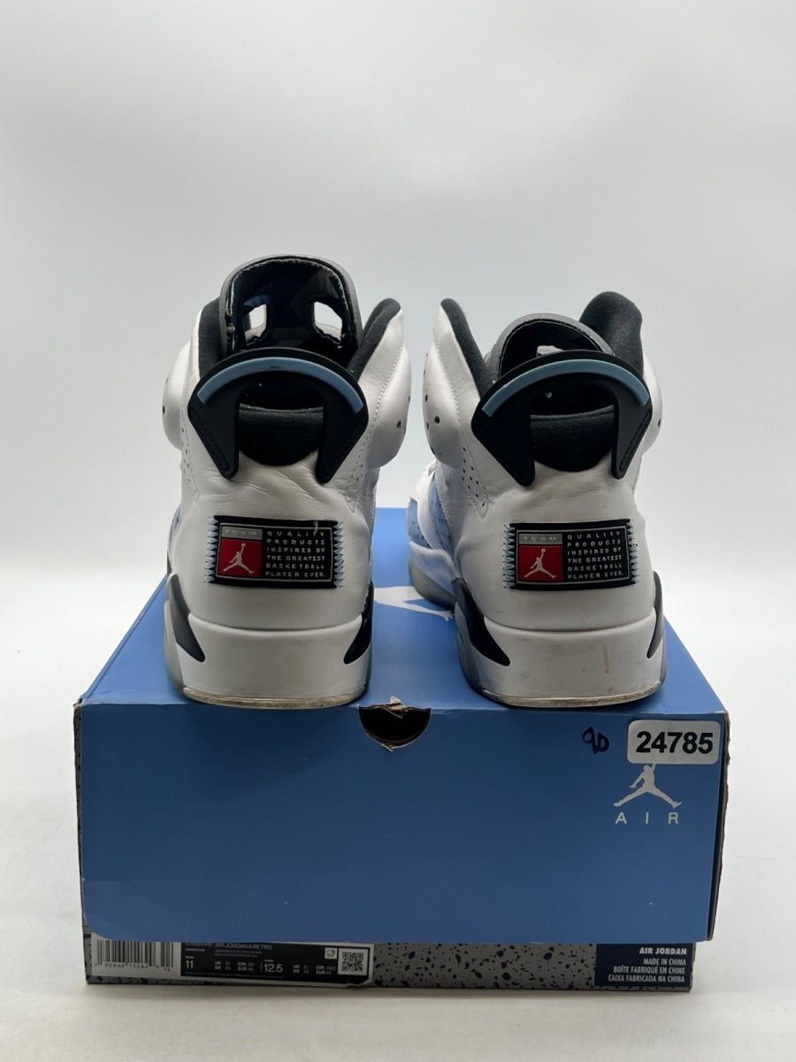 Jordan 6 Retro UNC White 11 (Heavily Worn Pre-Owned)JordanUniversity Blue/White/College Navy/Black - Image 3