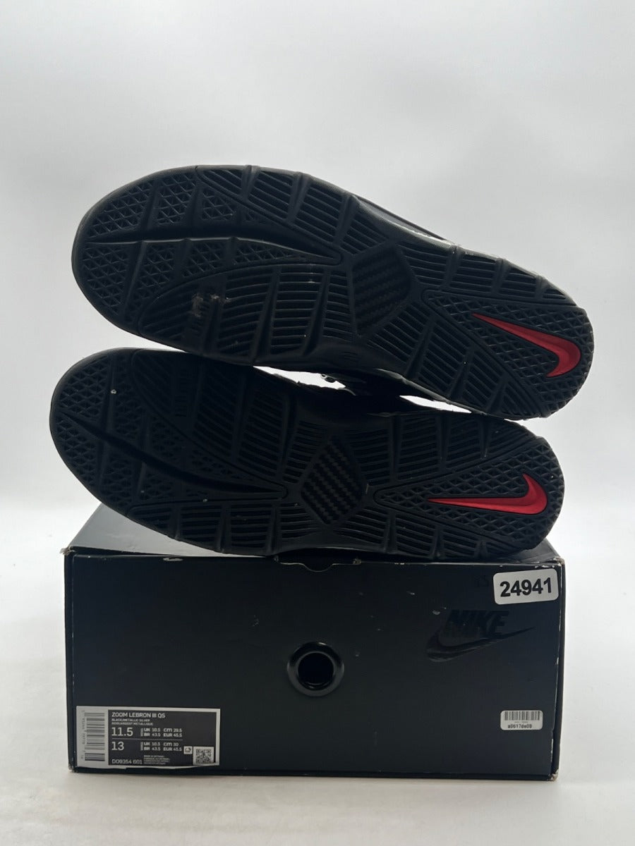 Nike LeBron 3 The Shop Black University Red (2022) 11.5 (Moderately Worn Pre-Owned)NikeBlack/Metallic Silver/University Red/Game Royal - Image 8