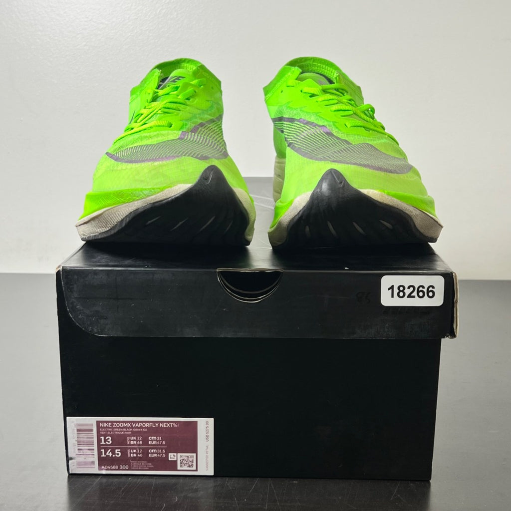 Nike ZoomX Vaporfly Next% Volt 13 (Moderately Worn Pre-Owned)NikeElectric Green/Black-Guava Ice - Image 2