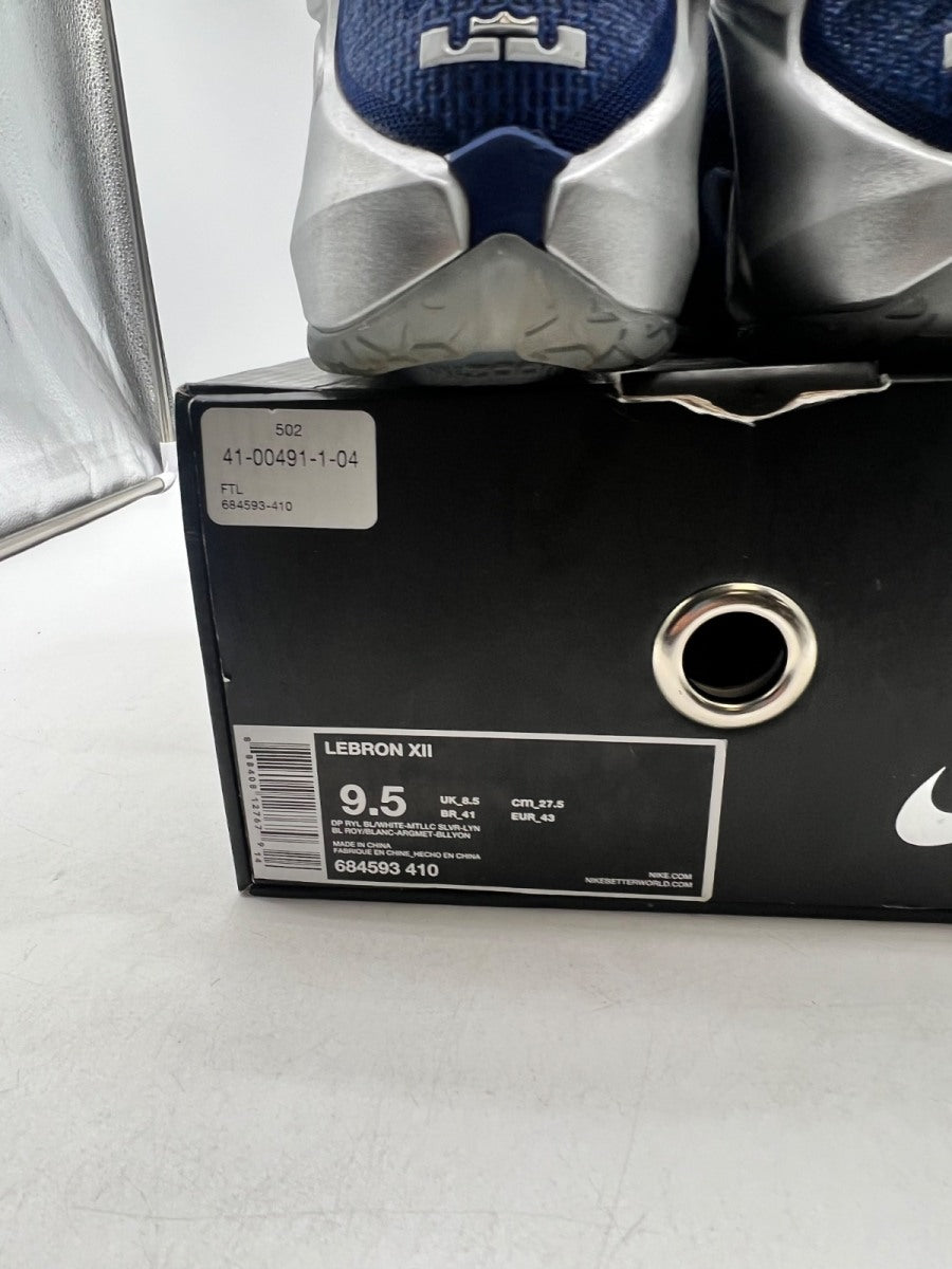 Nike LeBron 12 What If 9.5 (Moderately Worn Pre-Owned)NikeDeep Royal Blue/Metallic Silver/Lyon Blue/White - Image 4