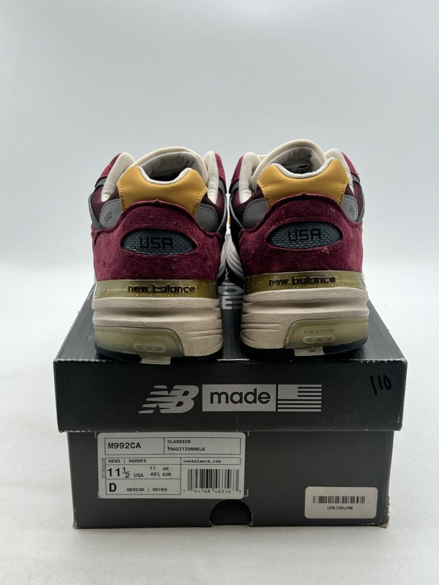 New Balance 992 Burgundy Gold 11.5 (Lightly Worn Pre-Owned)New BalanceBurgundy/Yellow/White - Image 5
