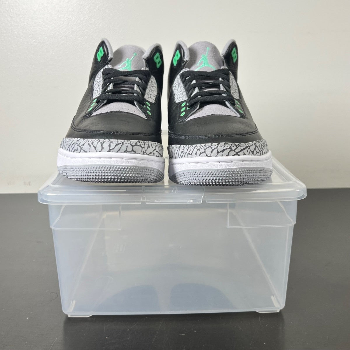 Jordan 3 Retro Green Glow 11 (New Pre-Owned)JordanBlack/Green Glow/Wolf Grey/White - Image 2