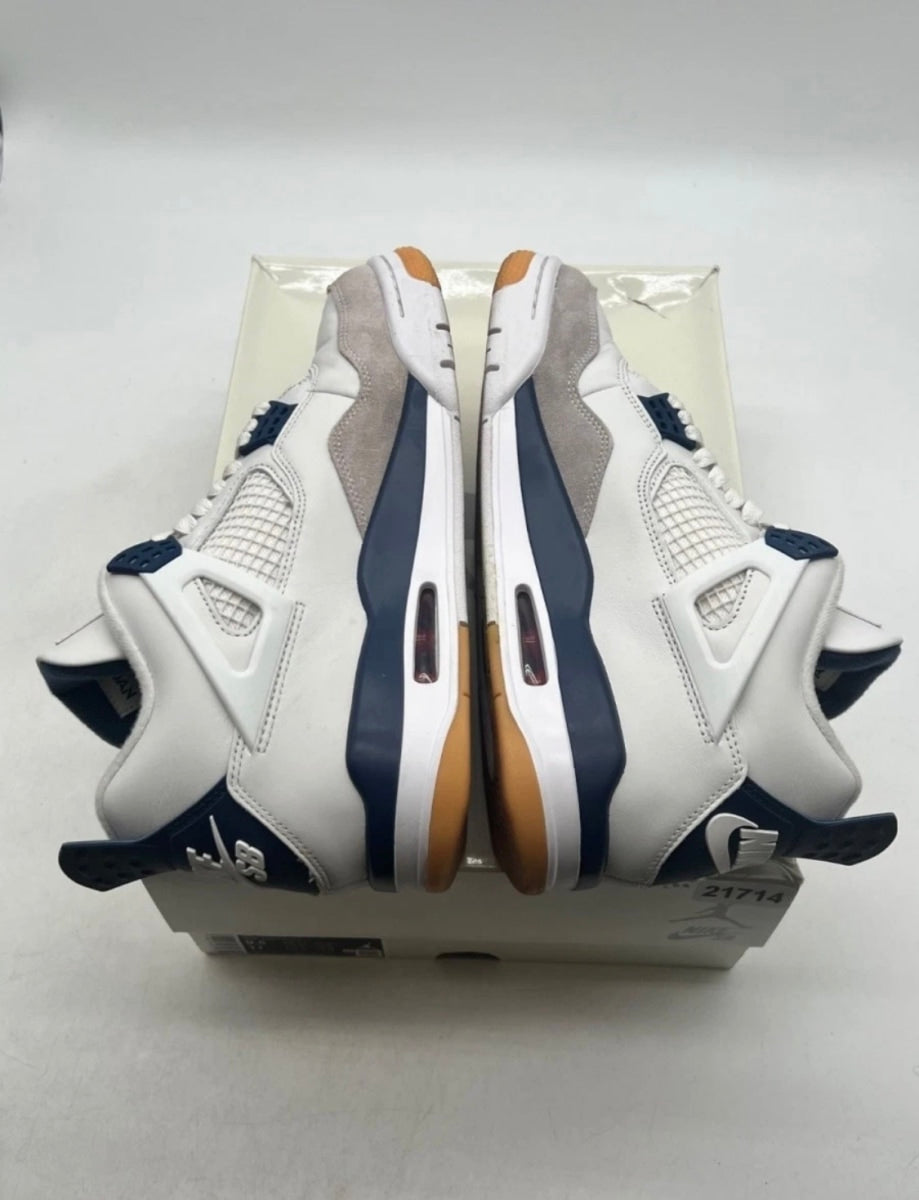 Jordan 4 Retro SB Navy 9.5 (Heavily Worn Pre-Owned)JordanSummit White/White/Navy/Neutral Grey/Gum Yellow/Varsity Red - Image 7