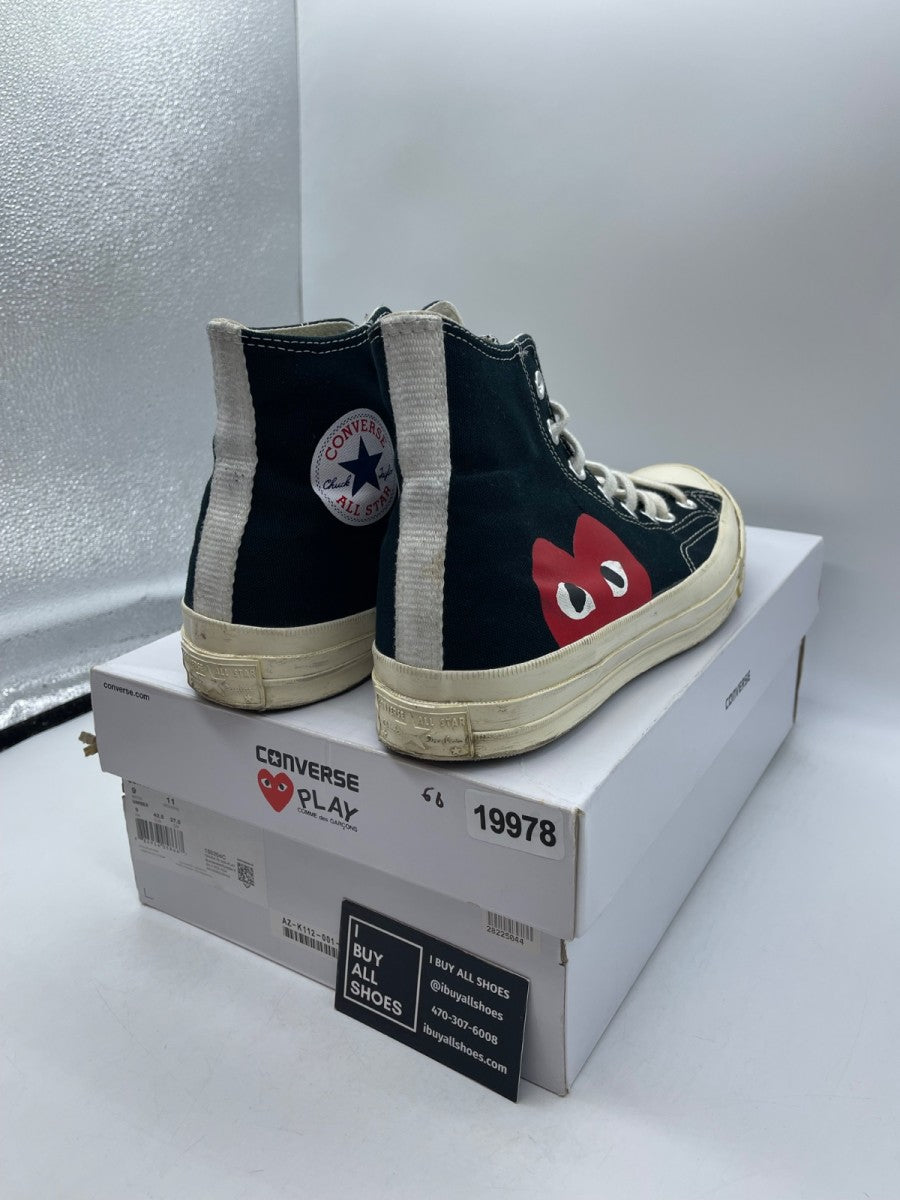 Converse Chuck Taylor All Star 70 Hi Comme des Garcons PLAY Black 9 (Moderately Worn Pre-Owned) - Image 5