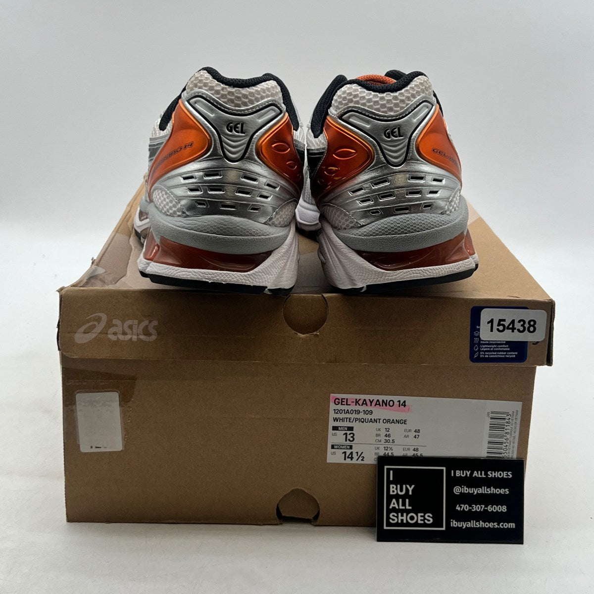 ASICS Gel-Kayano 14 White Piquant Orange - Image 3