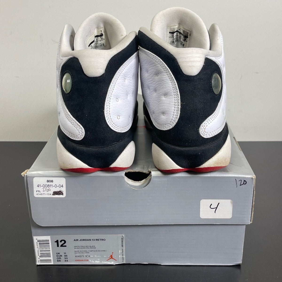 Jordan 13 Retro He Got Game (2018) 12 (Moderately Worn Pre-Owned)JordanWhite/True Red-Black - Image 4