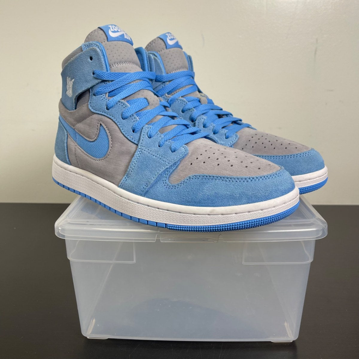 Jordan 1 High Zoom Air CMFT 2 Cement University Blue 10 (Moderately Worn Pre-Owned)JordanCement Grey/University Blue/White - Image 1