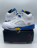 Jordan 5 Retro Laney (2013) 10 (Heavily Worn Pre-Owned)JordanWhite/Varsity Maize-Varsity Royal-Black - Image 1