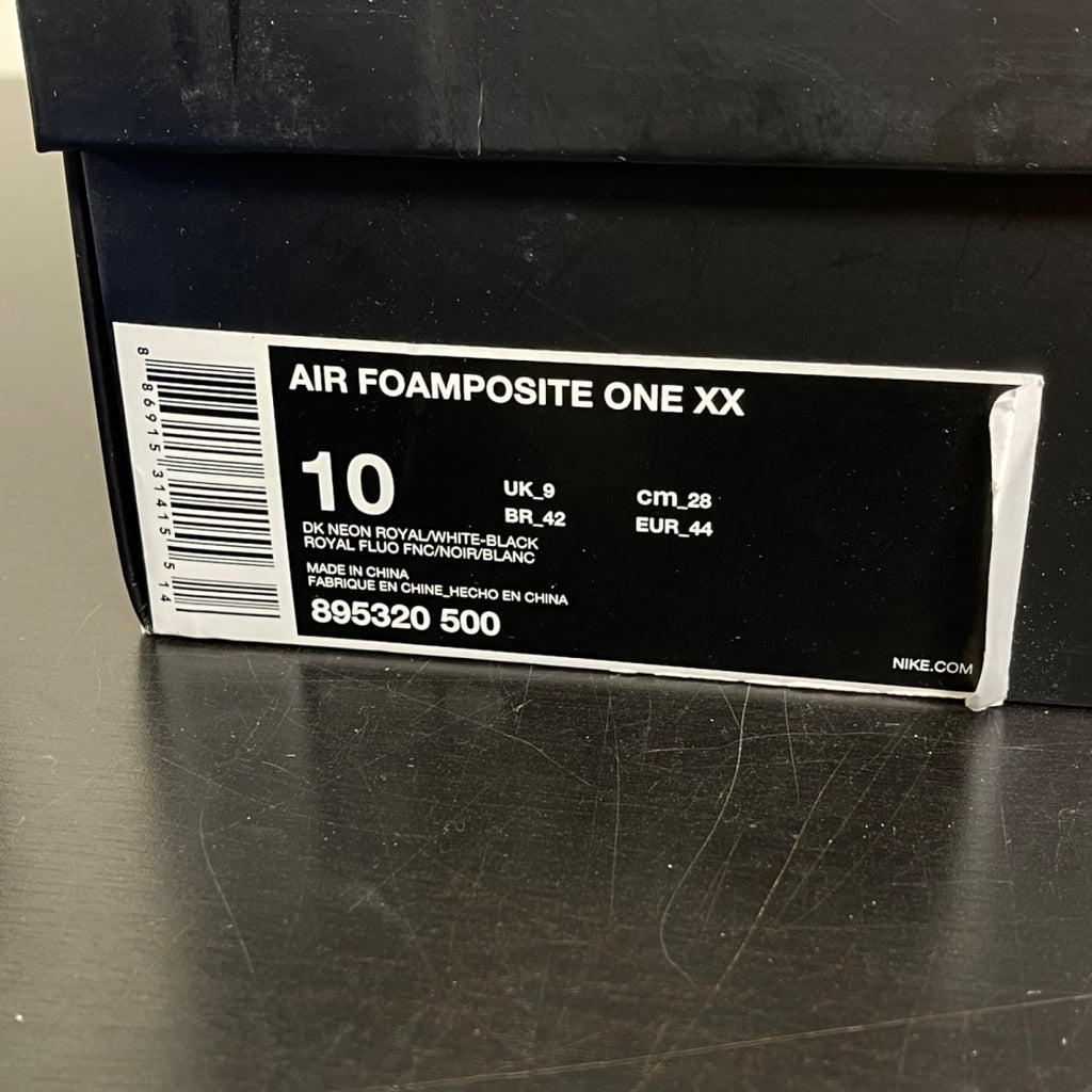 Nike Air Foamposite One Royal Blue XX 20th Anniversary (2017) 10 (Moderately Worn Pre-Owned)NikeDark Neon Royal/Black-White - Image 7
