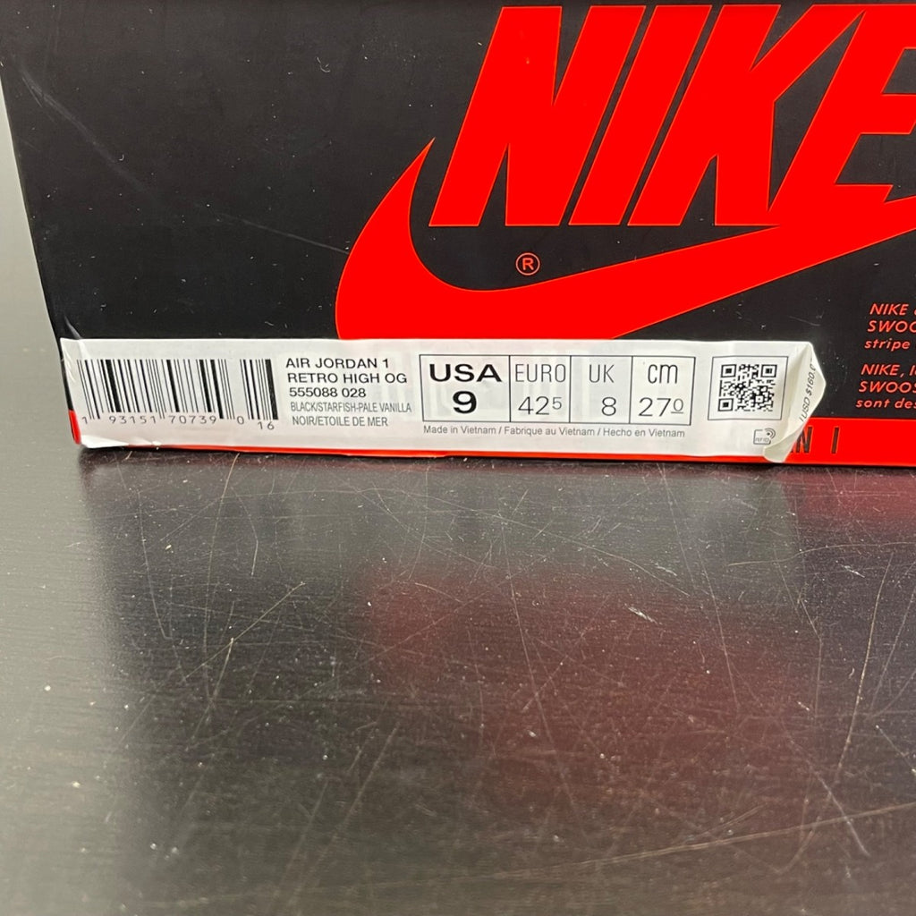 Jordan 1 Retro High Shattered Backboard 3.0 9 (Moderately Worn Pre-Owned)JordanBlack/Pale Vanilla-Starfish - Image 7