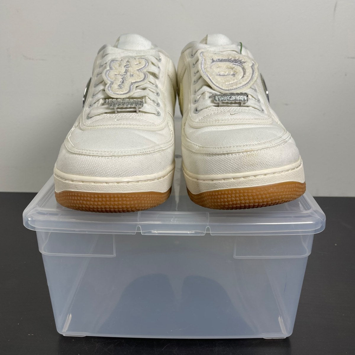 Nike Air Force 1 Low Travis Scott Sail 11.5 (Moderately Worn Pre-Owned)NikeSail/Sail-Gum Light Brown - Image 2