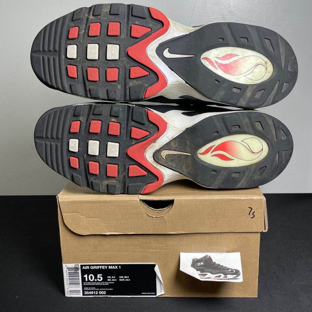 Nike Air Griffey Max 1 Anthracite Hot Red (Size 10.5) - aux