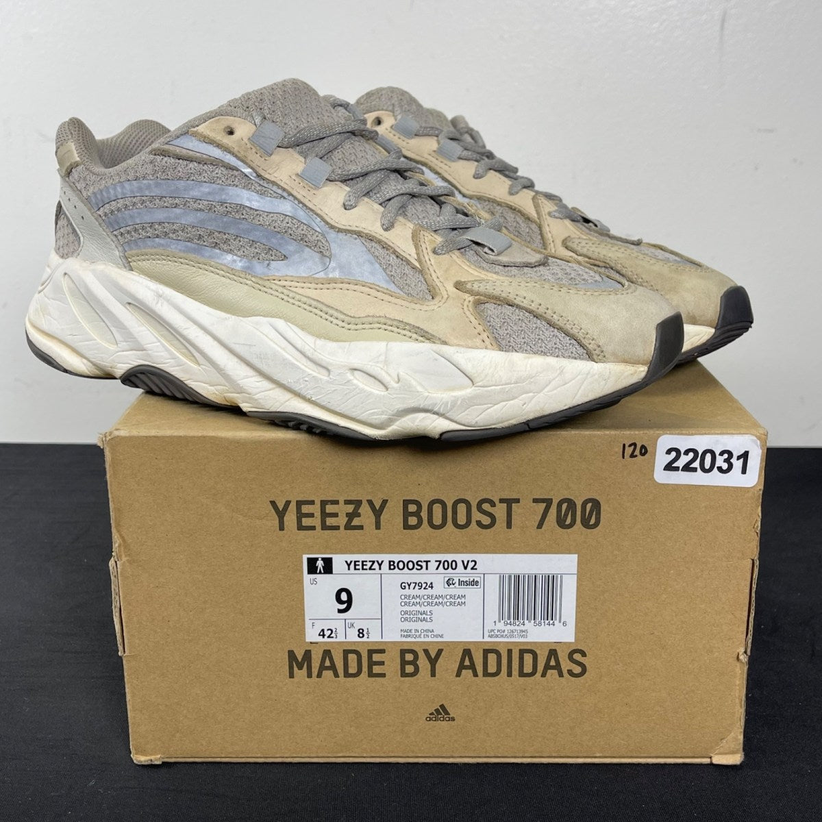 adidas Yeezy Boost 700 V2 Cream 9 (Moderately Worn Pre-Owned)adidasCream/Cream/Cream - Image 1