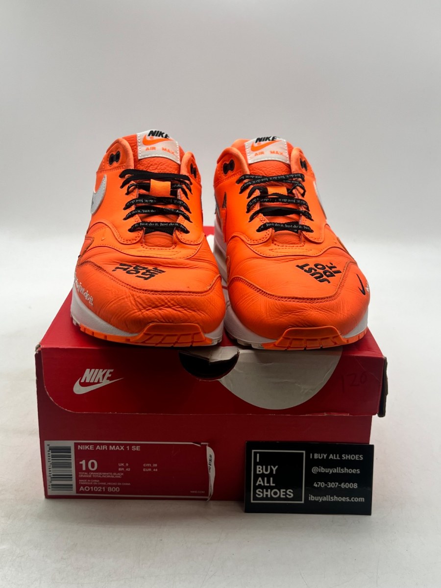 Nike Air Max 1 Just Do It Pack Orange 10 (Moderately Worn Pre-Owned) - Image 2
