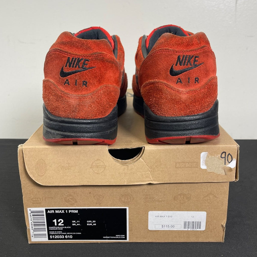 Nike Air Max 1 Pimento 12 (Moderately Worn Pre-Owned)NikePimento/Black-Black - Image 4