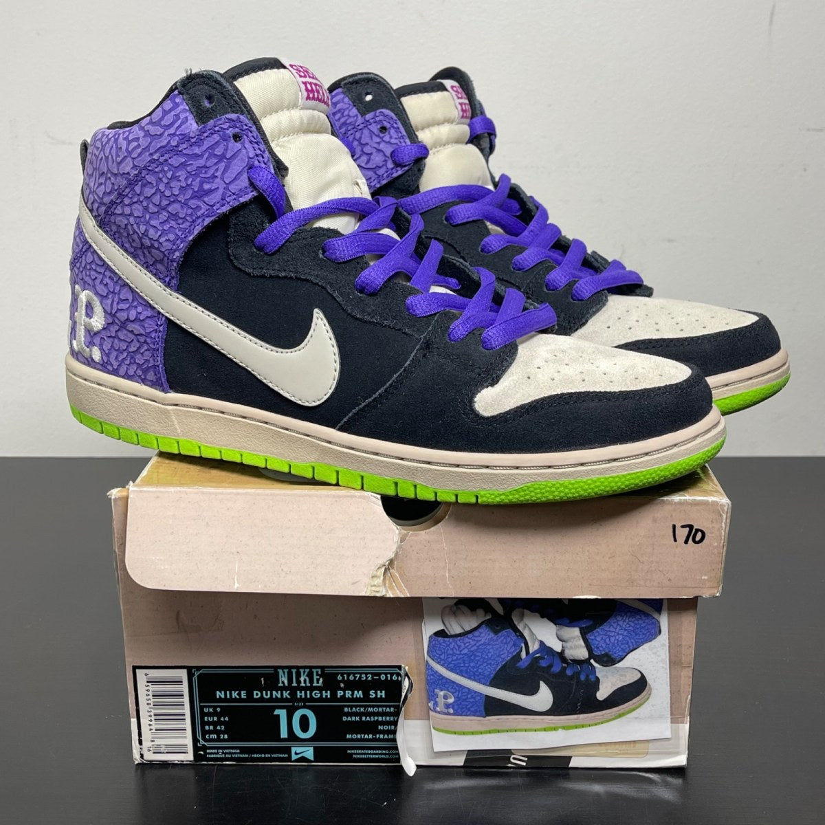 Nike Dunk High Send Help 2 10 (Moderately Worn Pre-Owned)NikeBlack/Mortar-Dark Raspberry - Image 1