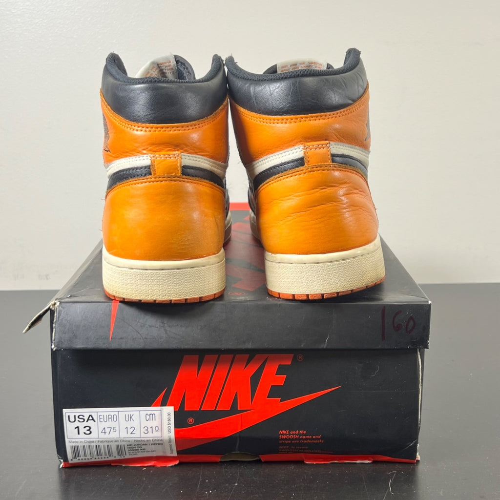 Jordan 1 Retro Shattered Backboard 13 (Heavily Worn Pre-Owned)JordanBlack/Starfish-Sail - Image 4