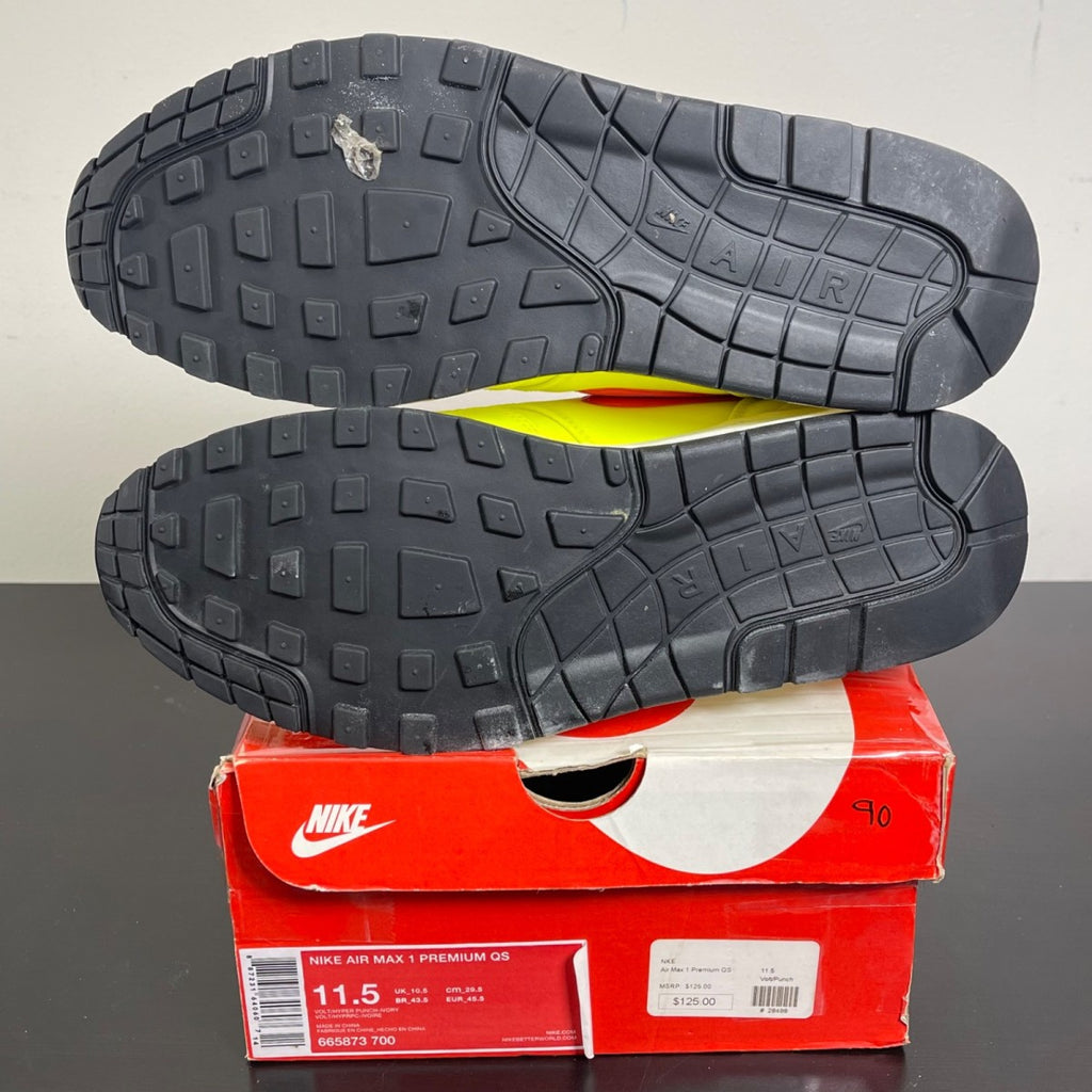 Nike Air Max 1 Magista Volt 11.5 (Moderately Worn Pre-Owned)NikeVolt/Hyper Punch-Ivory - Image 5