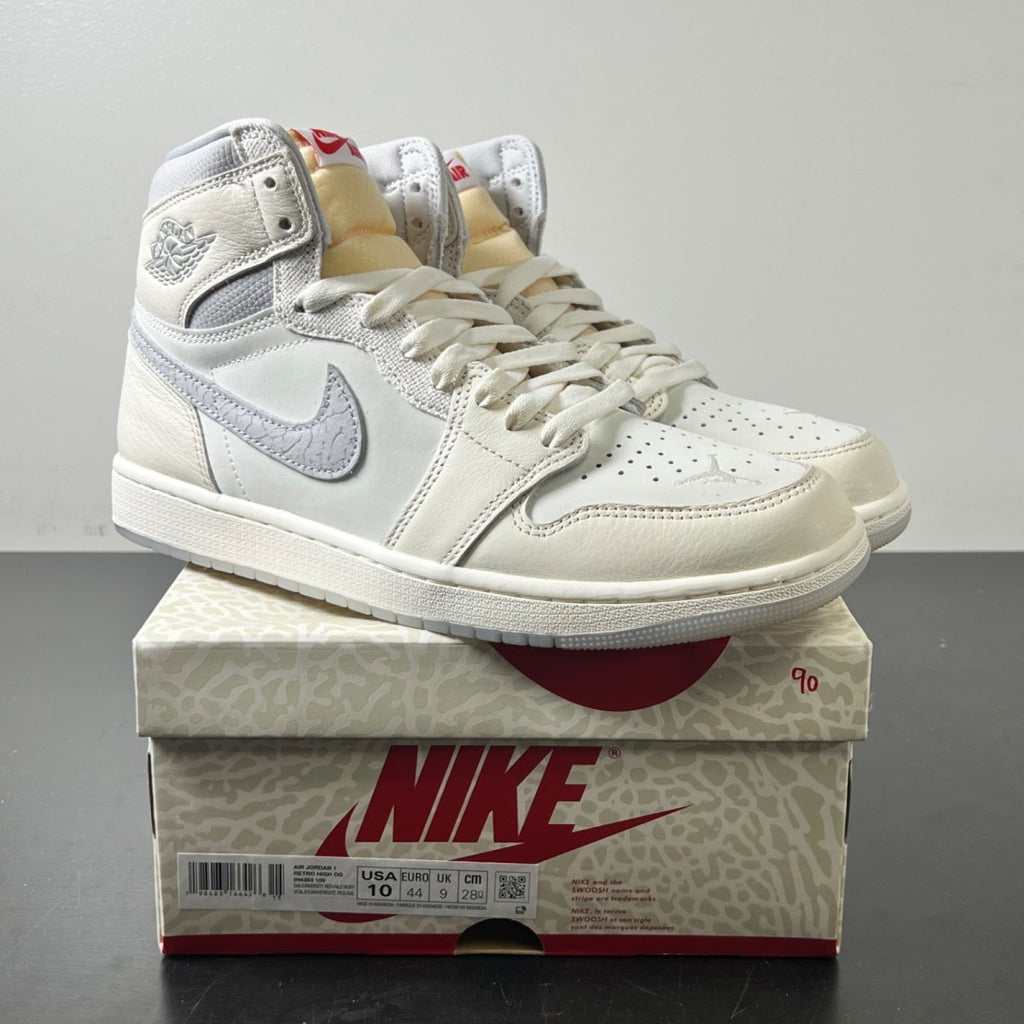 Jordan 1 Retro High OG Sail University Red 10 (Lightly Worn Pre-Owned)Jordan - Image 1