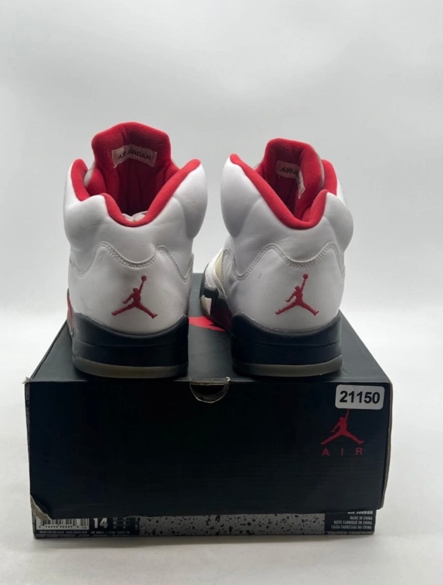 Jordan 5 Retro Fire Red (2013) 14 (Heavily Worn Pre-Owned)JordanWhite/Fire Red-Black - Image 3