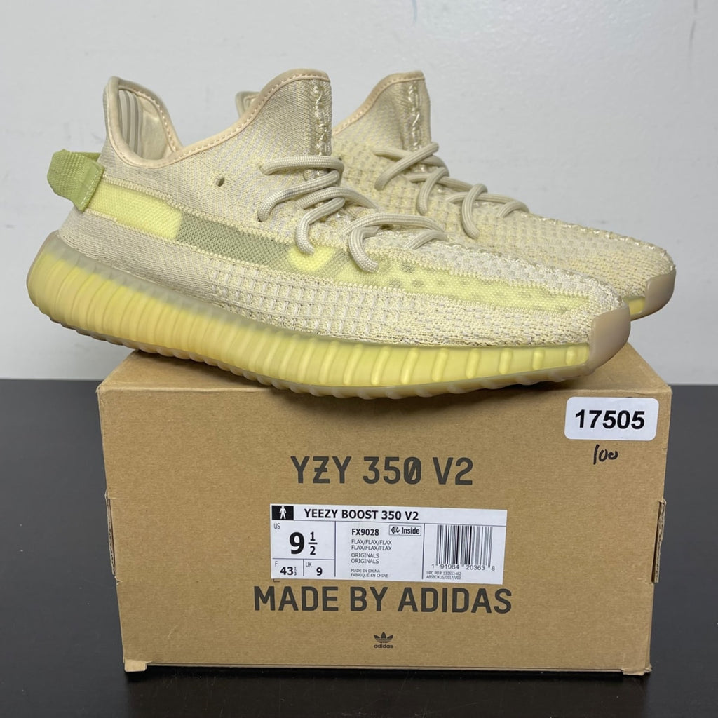 adidas Yeezy Boost 350 V2 Flax 9.5 (Moderately Worn Pre-Owned)adidasFlax/Flax/Flax - Image 1
