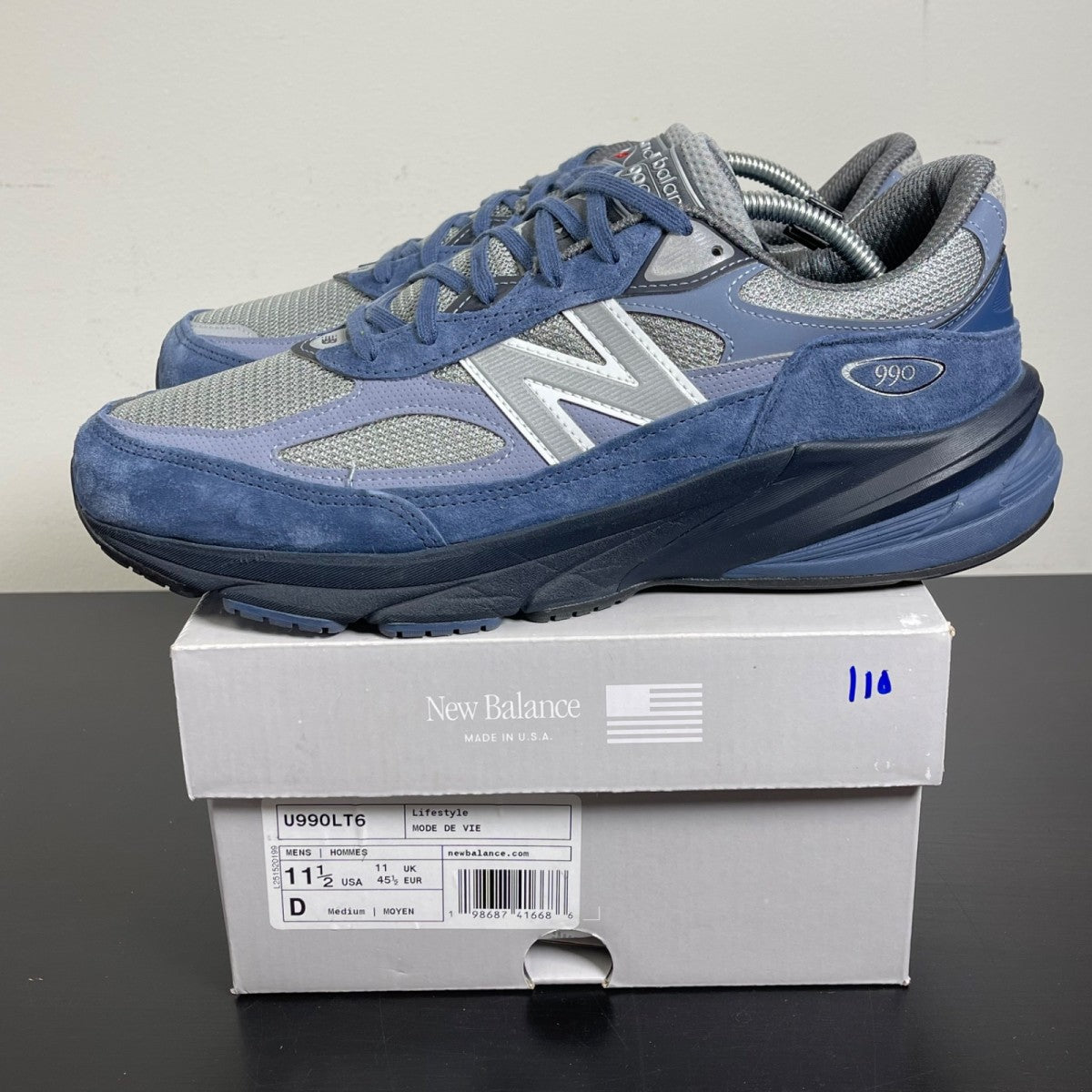 New Balance 990v6 MiUSA Community Navy 11.5 (Moderately Worn Pre-Owned)New BalanceCommunity Navy/Grey - Image 3