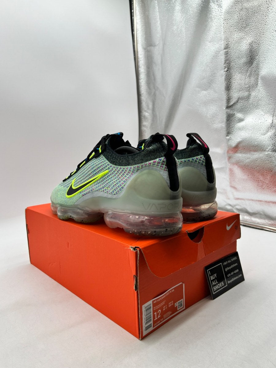 Nike Air VaporMax 2021 Flyknit Next Nature Volt Photo Blue 12 (Lightly Worn Pre-Owned) - Image 4