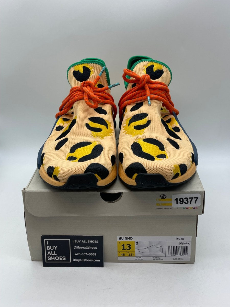 adidas NMD Hu Pharrell Animal Print Leopard Pulse Amber 13 (Moderately Worn Pre-Owned) - Image 2