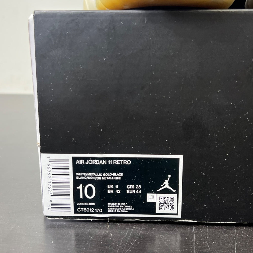 Jordan 11 Retro DMP Gratitude (2023) 10 (Moderately Worn Pre-Owned)JordanBlack/White/Metallic Gold - Image 5