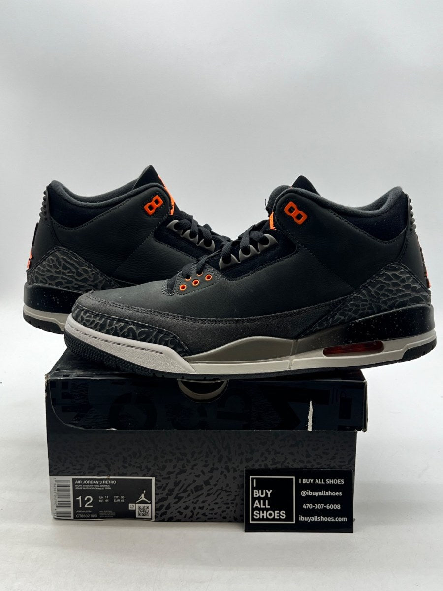 Jordan 3 Retro Fear Pack (2023) 12 (Lightly Worn Pre-Owned) - Image 1