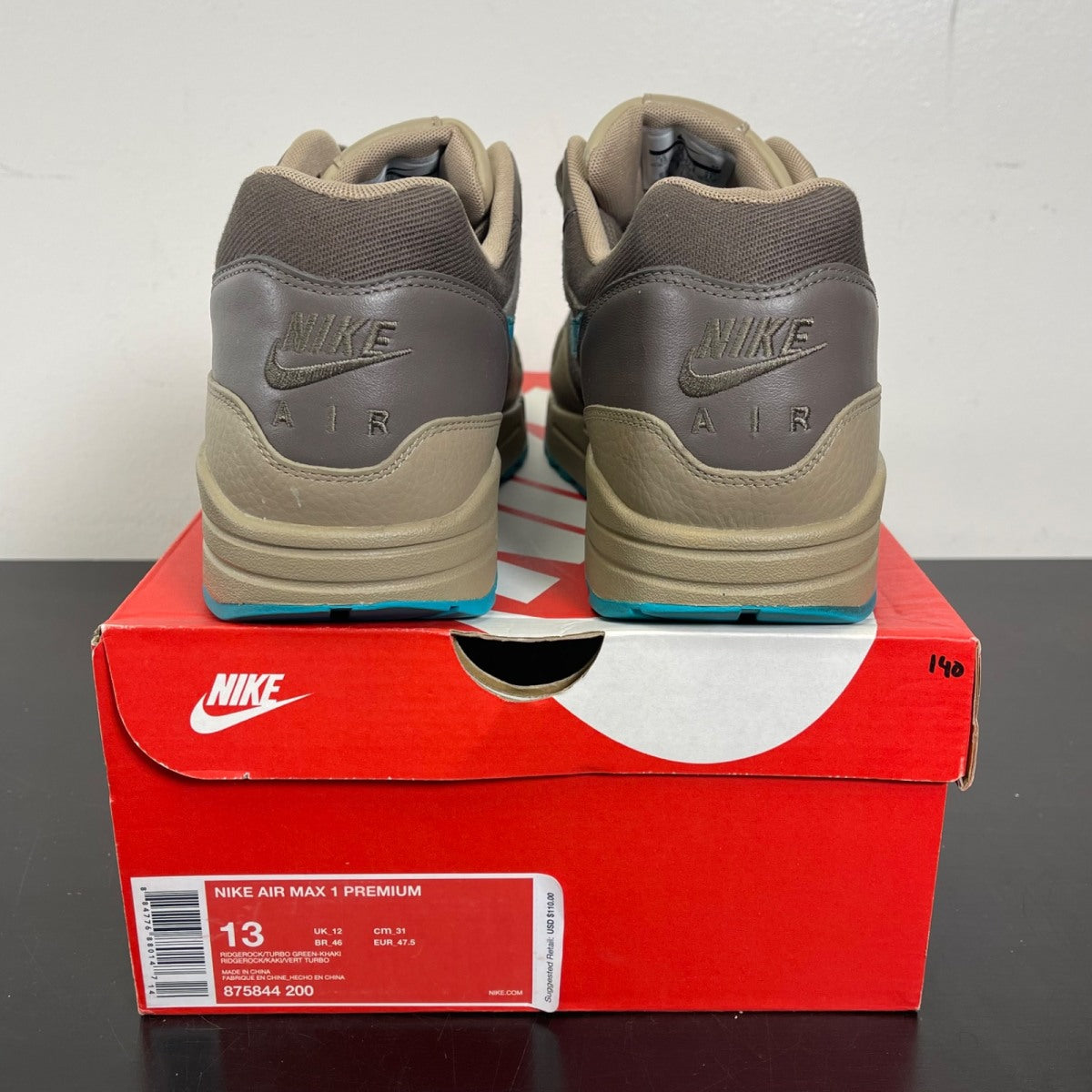 Nike Air Max 1 Ridgerock 13 (Moderately Worn Pre-Owned)NikeRidgerock/Khaki-Turbo Green - Image 4
