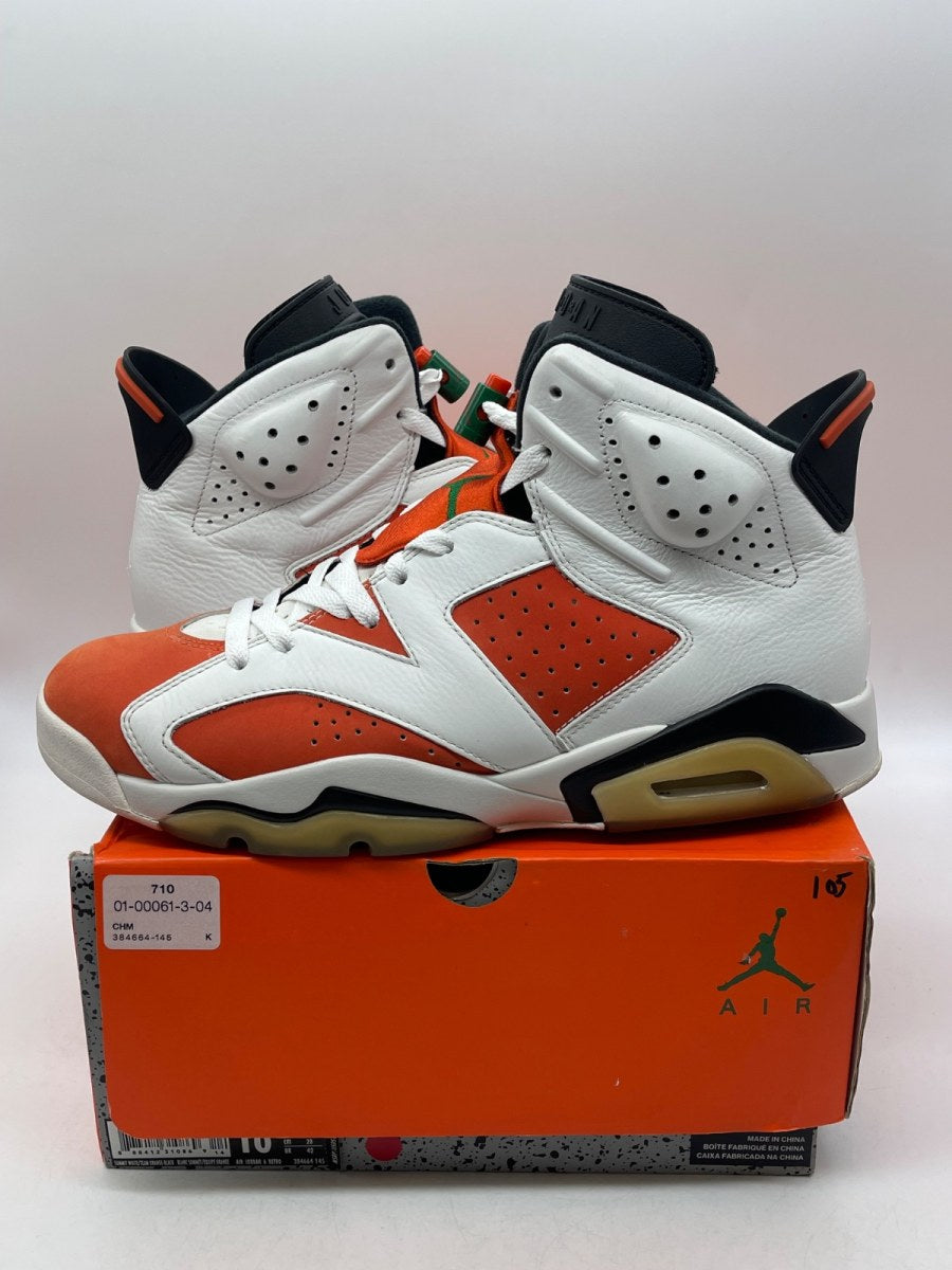 Jordan 6 Retro Gatorade Like Mike White 10 (Moderately Worn Pre-Owned)JordanSummit White/Team Orange-Black - Image 1