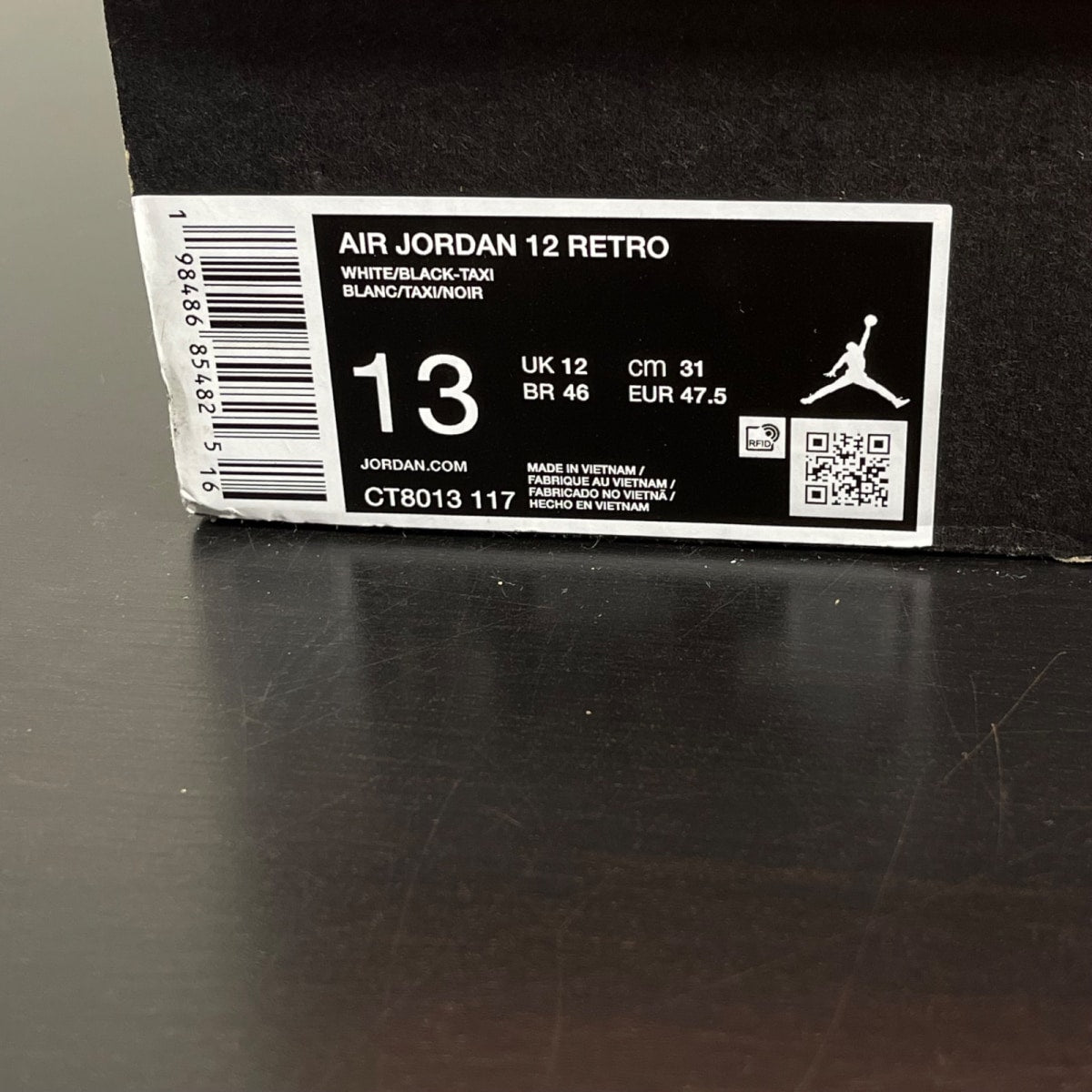 Jordan 12 Retro Taxi (2025) 13 (Moderately Worn Pre-Owned)JordanWhite/Black/Taxi - Image 7