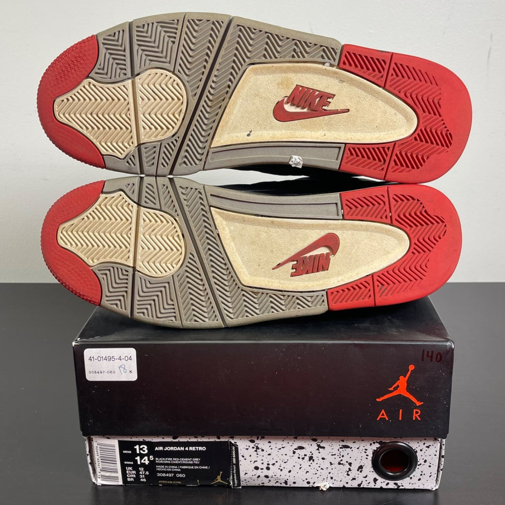 Jordan 4 Retro Bred (2019) 13 (Moderately Worn Pre-Owned)JordanBlack/Fire Red-Cement Grey-Summit White - Image 5