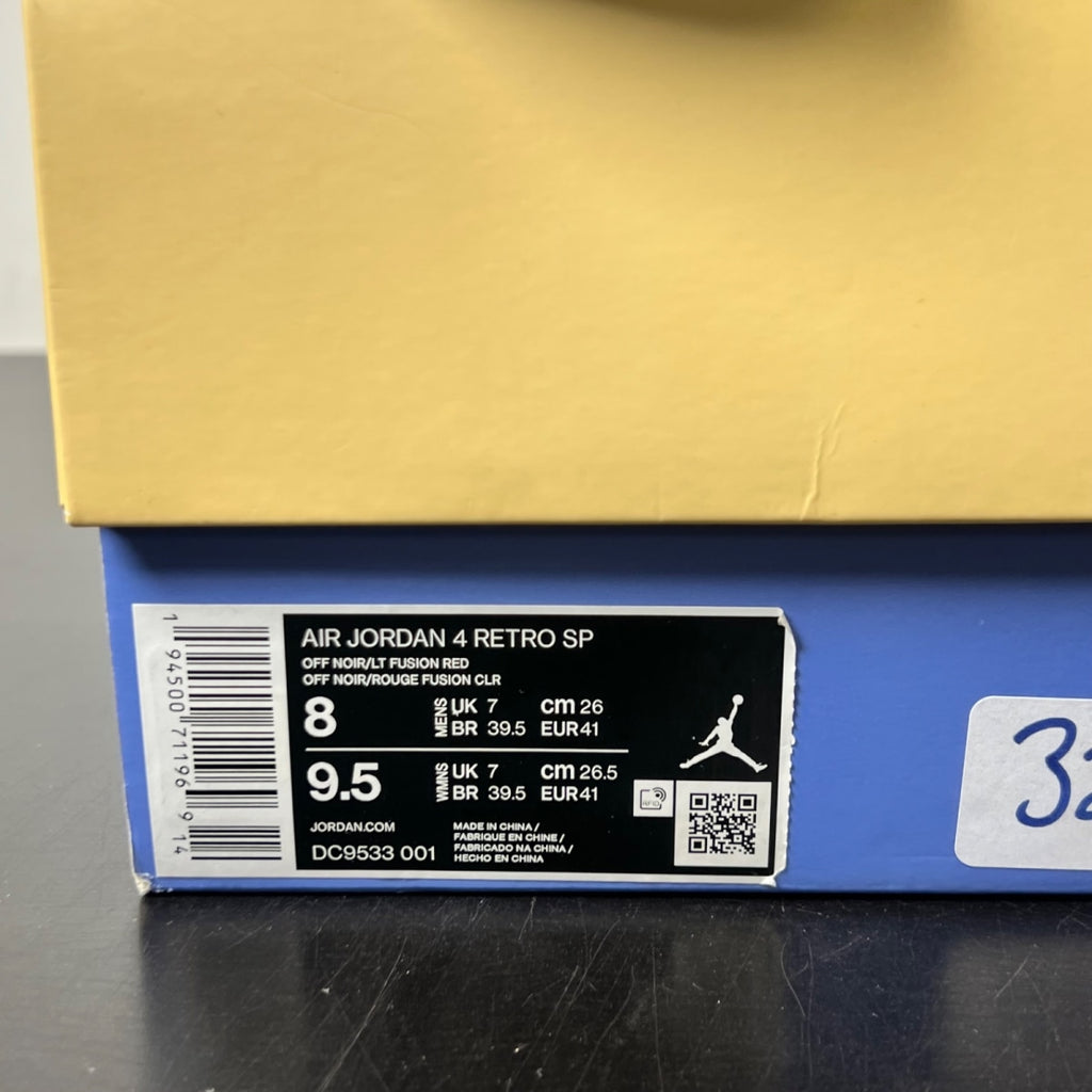 Jordan 4 Retro Union Off Noir 8 (Lightly Worn Pre-Owned)JordanOff-Noir/Brigade Blue-Dark Smoke Grey-Light Fusion Red - Image 5