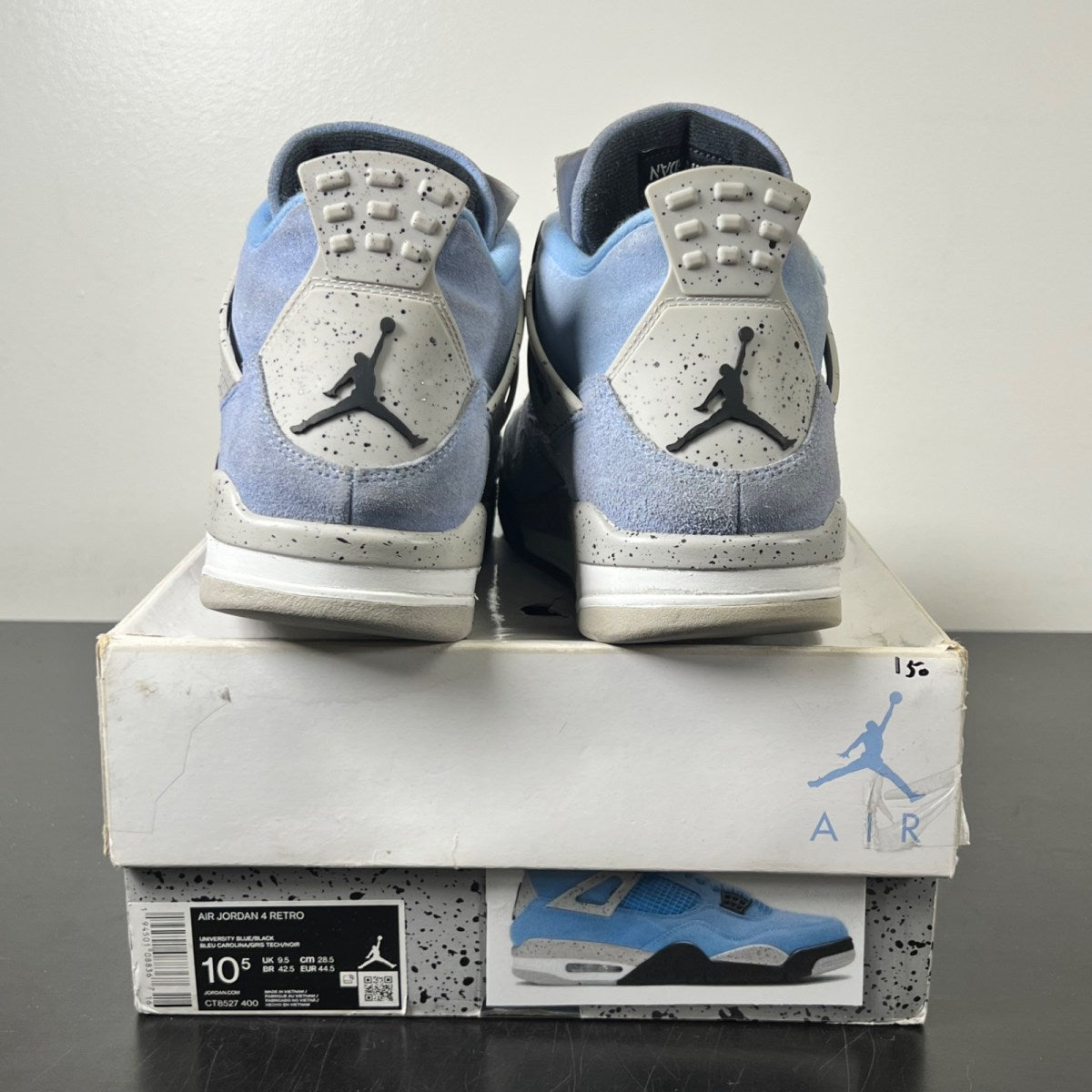 Jordan 4 Retro University Blue 10.5 (Moderately Worn Pre-Owned)JordanUniversity Blue/Tech Grey-White-Black - Image 5
