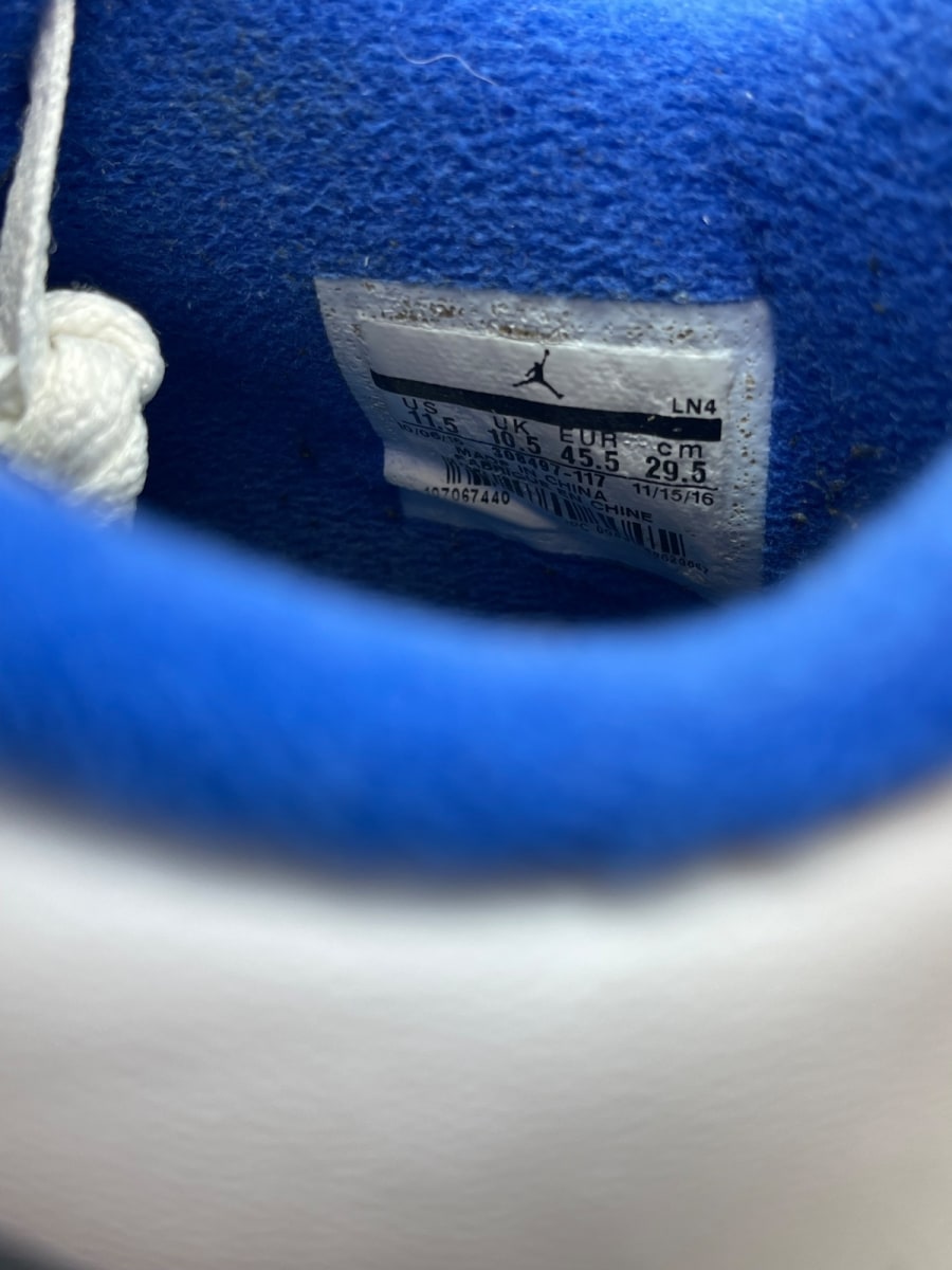 Jordan 4 Retro Motorsports (2017) 11.5 (Moderately Worn Pre-Owned)JordanWhite/Varsity Blue-Black - Image 8