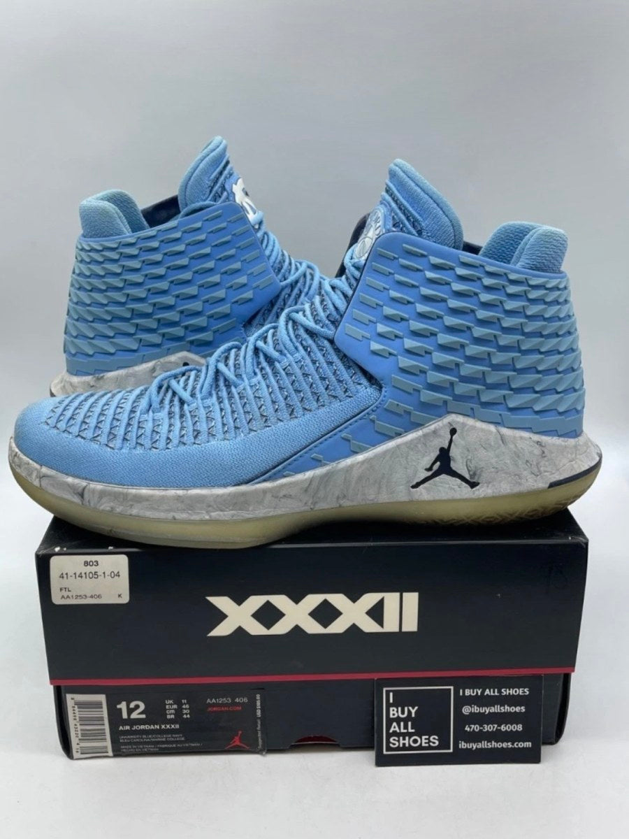 Jordan XXXII UNC 12 (Moderately Worn Pre-Owned)JordanUniversity Blue/College Navy - Image 1